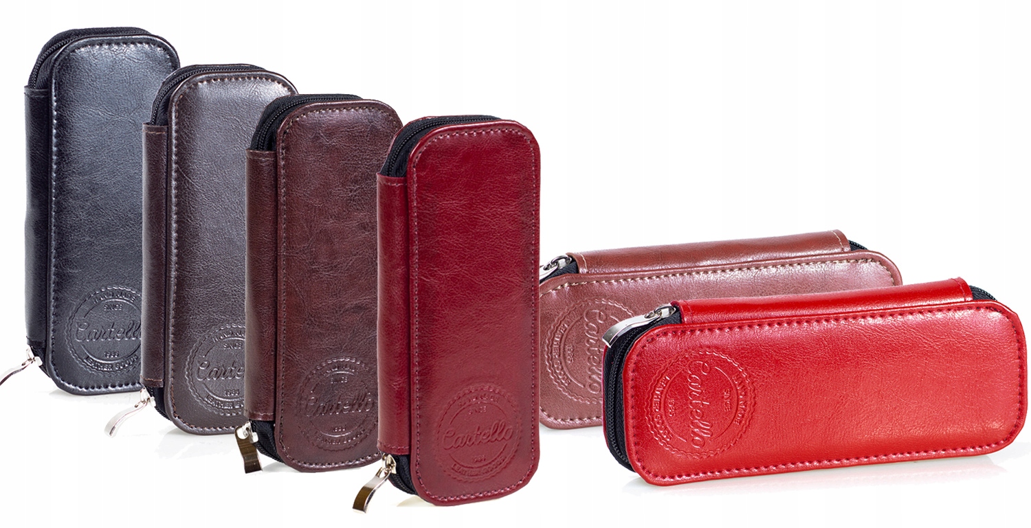 SKÓRZANY PIÓRNIK na zamek pojemny CARTELLO G-270-3 Wzór dominujący bez wzoru