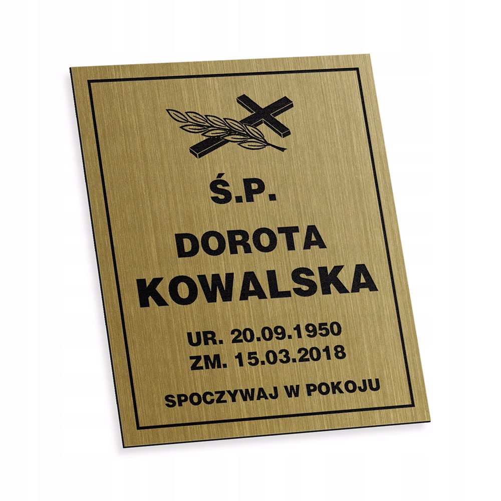 TABLICZKA NAGROBNA NAGROBKOWA Z LAMINATU na grób