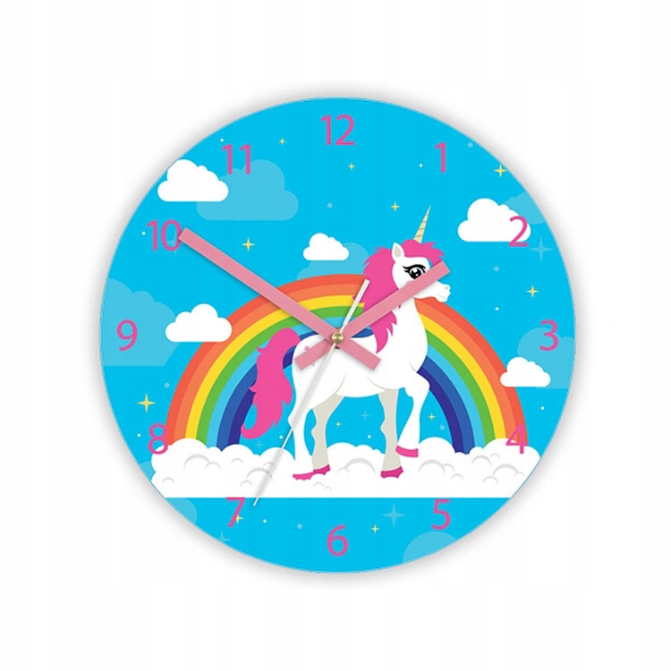 Zegar ścienny PONY JEDNOROŻEC Dziecięcy Cichy