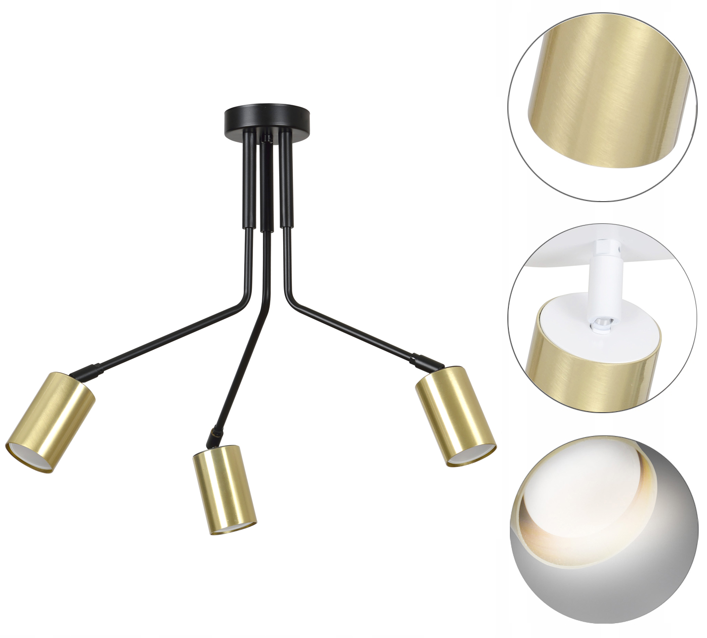 PLAFON SUFITOWY SPOT HALOGEN ŻYRANDOL VERNO LED Materiał dominujący metal