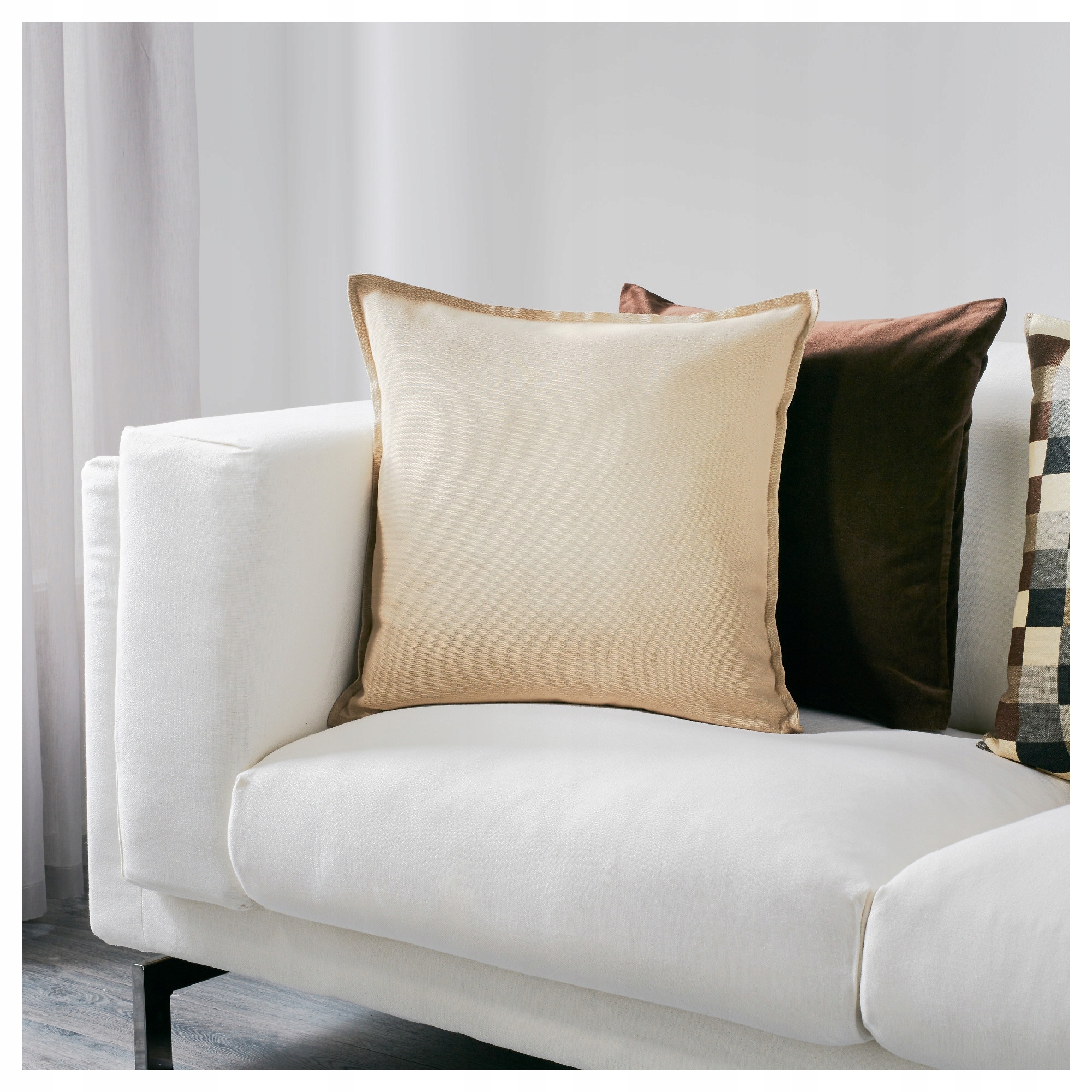 Poszewka dekoracyjna na poduszkę BAWEŁNA beżowa 50x50cm GURLI IKEA Kod producenta 202.811.36