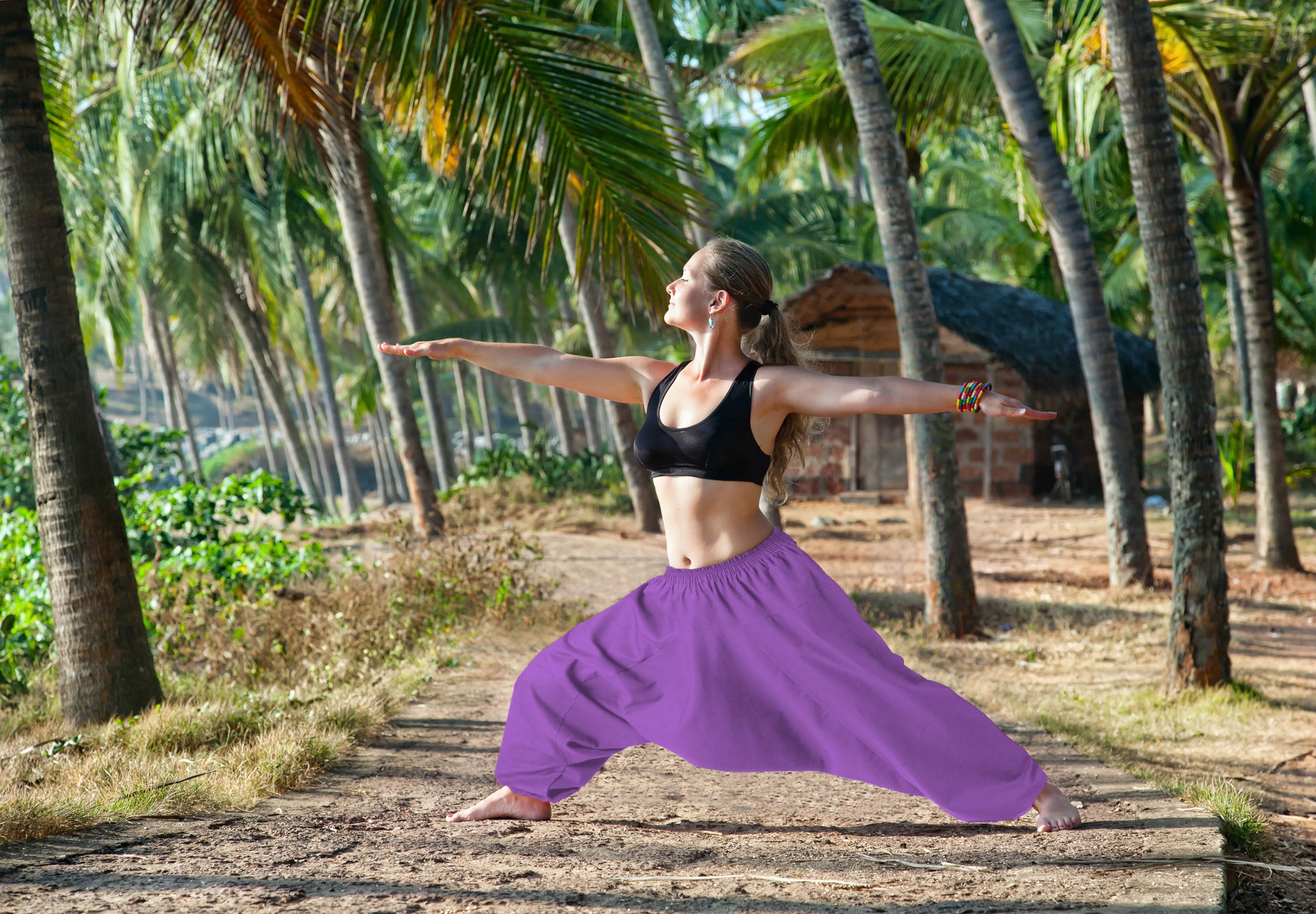 SZARAWARY SPODNIE FIOLETOWE ALLADYNKI YOGA BOHO Model ALADYNKI