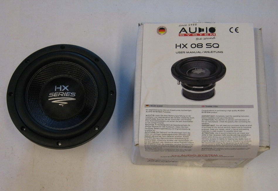 AUDIO SYSTEM HX 08SQ GŁĘBOKI DOSKONAŁY BAS W 20-CM Model HX08SQ