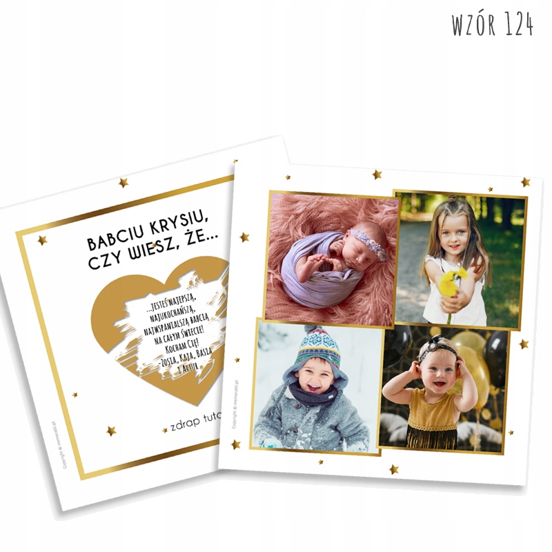 KARTKA ZDRAPKA DZIEŃ BABCI i DZIADKA PREZENT złota