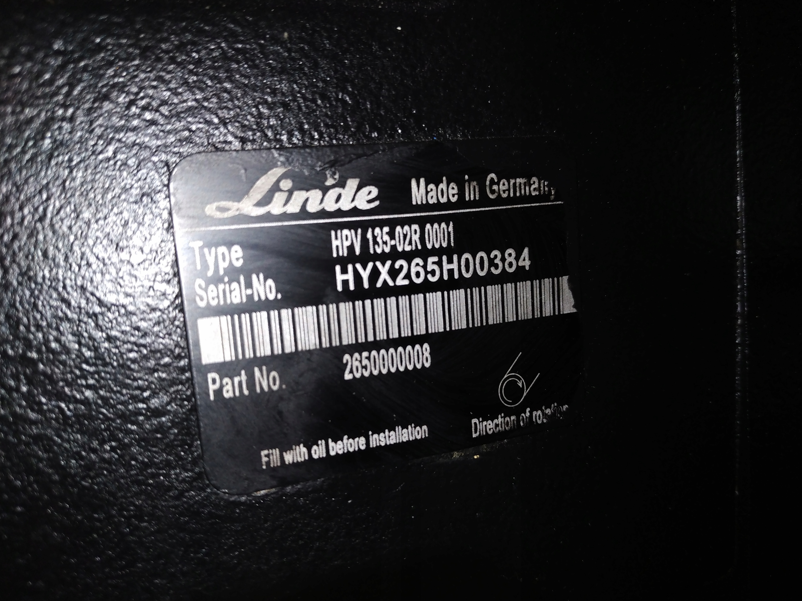 POMPA HYDRAULICZNA LINDE HPV135-02R UŻYWANA Producent części Linde