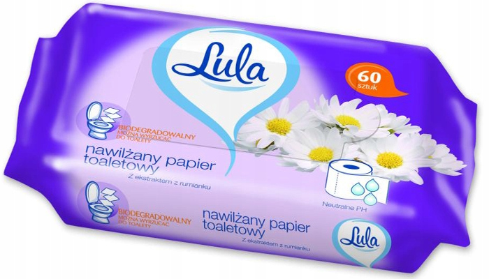 

Lula Nawilżany papier toaletowy rumiankowy 60szt
