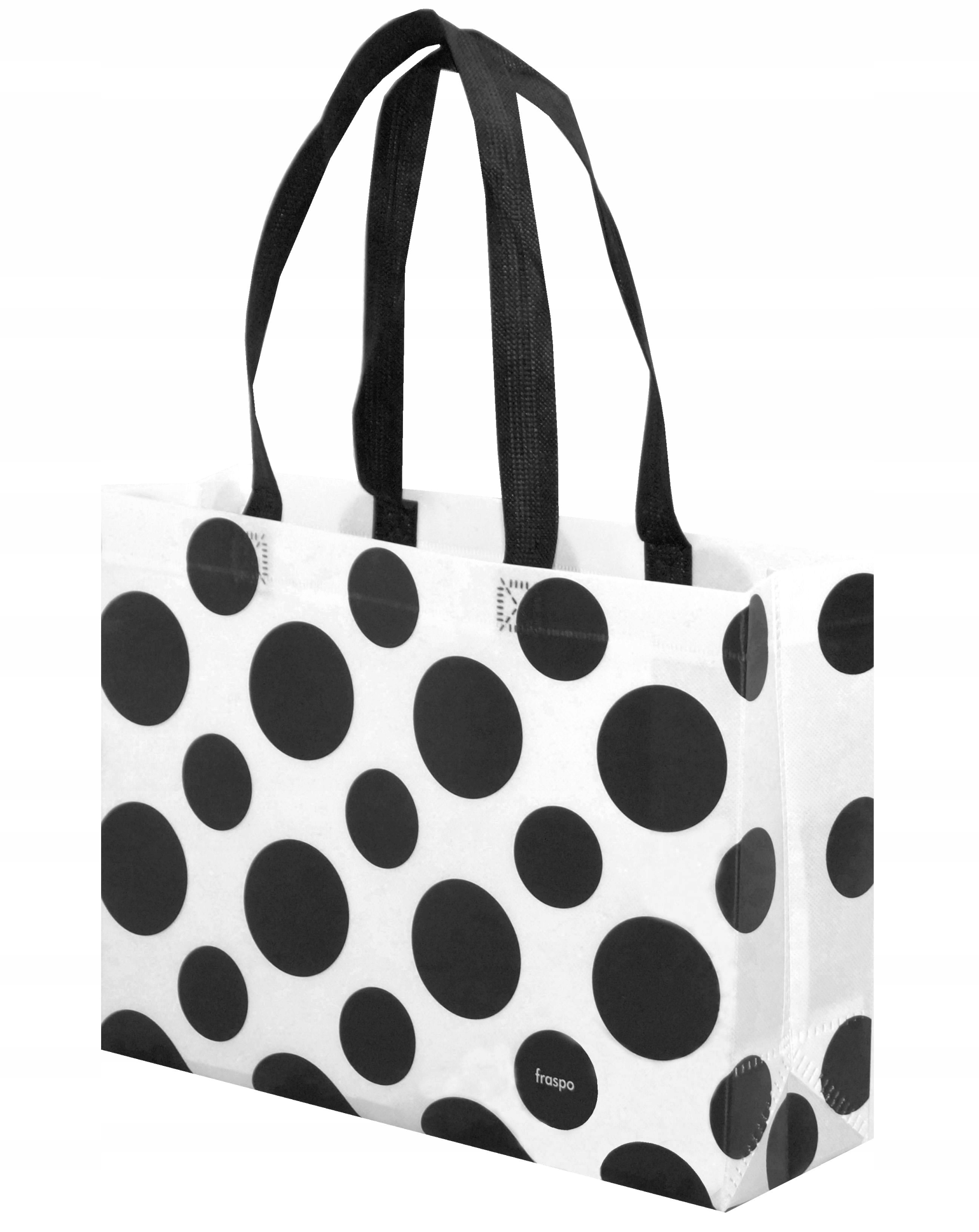 

Torba Na Zakupy mała w czarne Grochy 34x10x25 cm