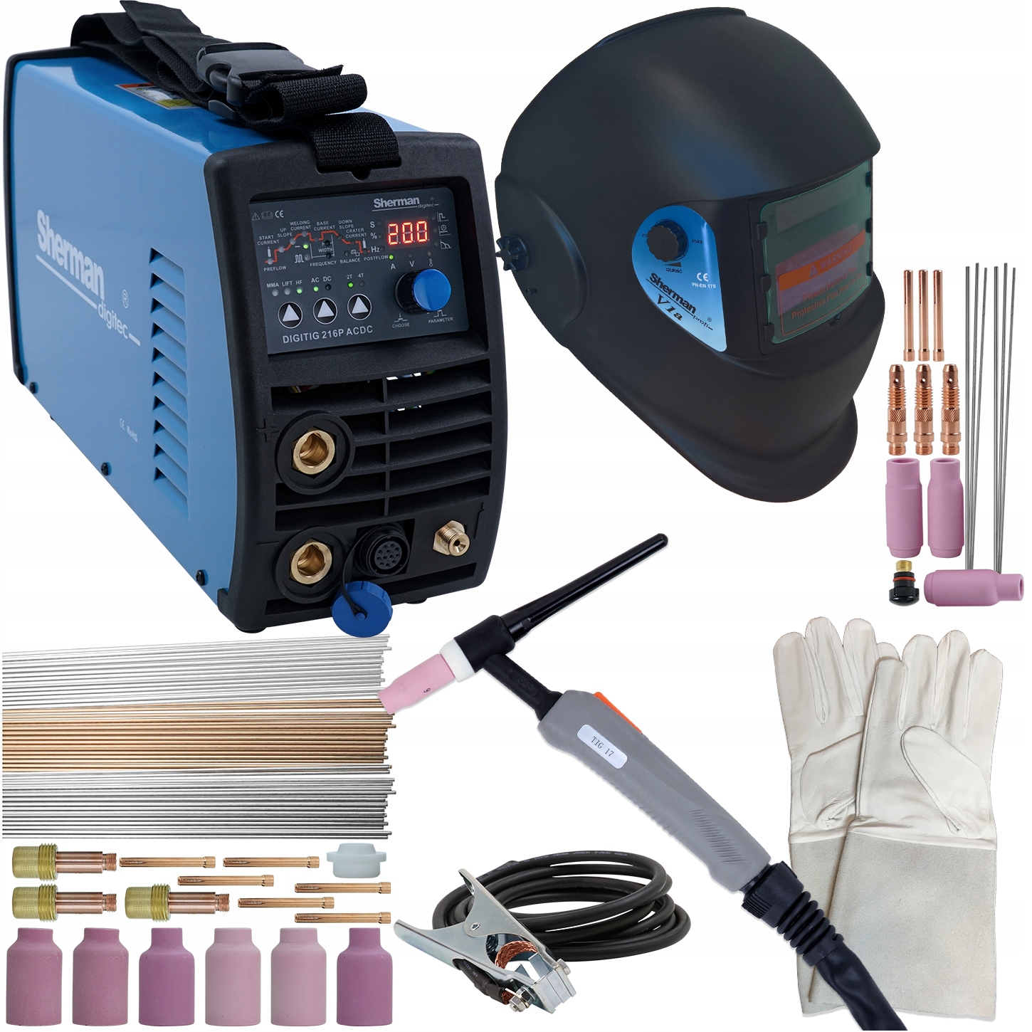 TIG AC DC для алюминия с импульсным сварочным аппаратом TIG 200