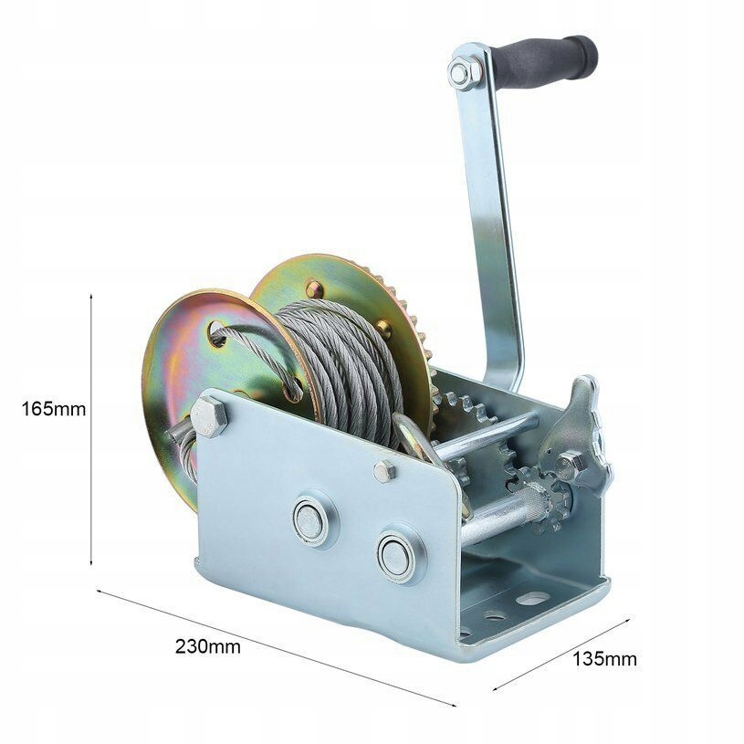WYCIĄGARKA WCIĄGARKA RĘCZNA KORBOWA LINOWA 1125 kg 2500 LBS Marka SilverTools
