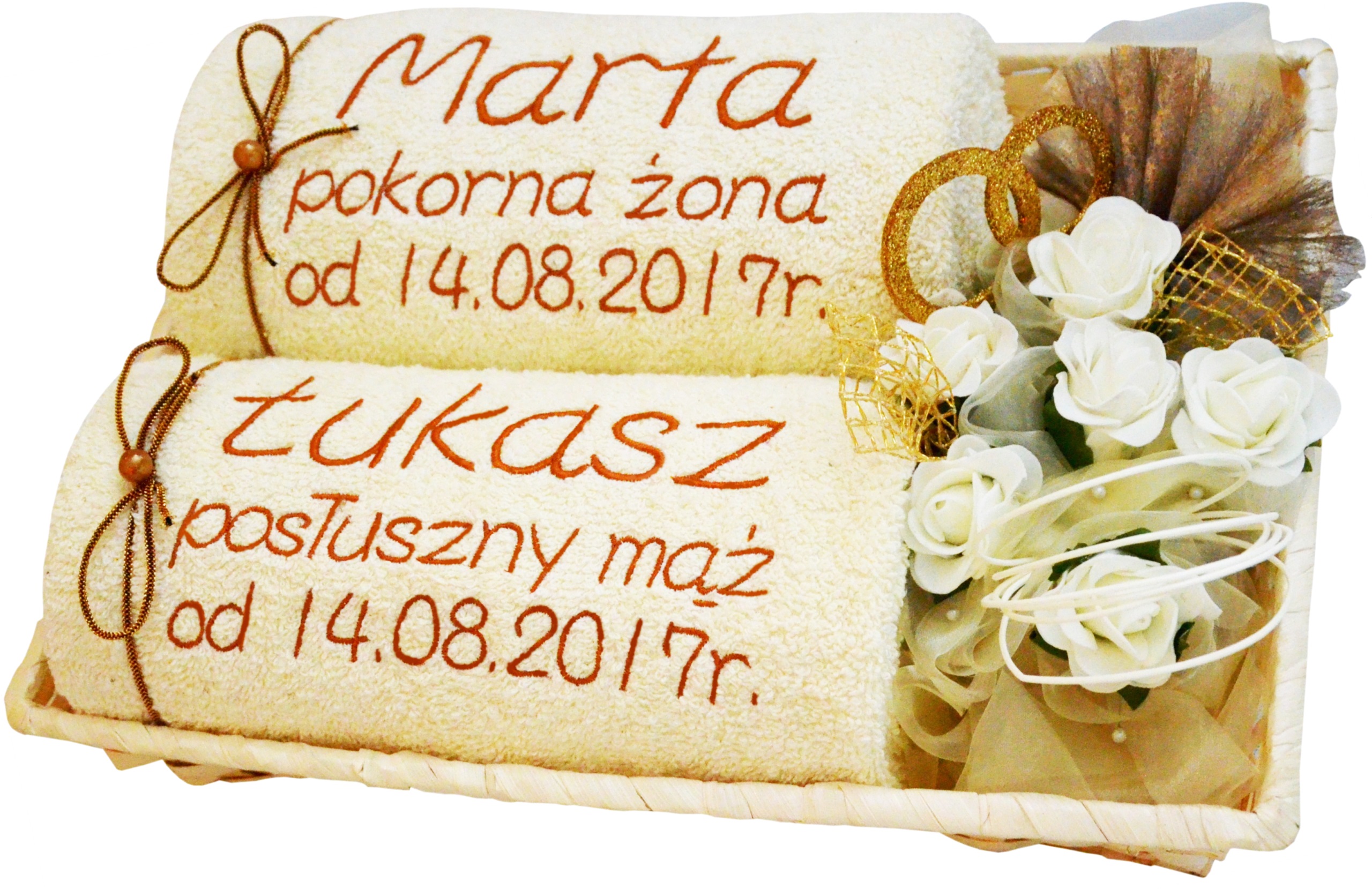 

Prezent na 25 50 Rocznicę Ślubu Ręczniki z Haftem