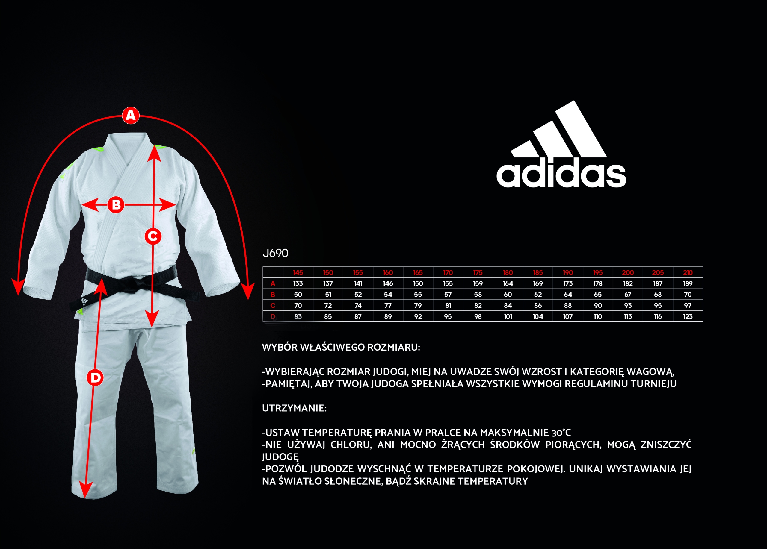 MISTRZ ŚWIATA POLECA JUDOGA ADIDAS QEST 690g 170cm Rodzaj judoga