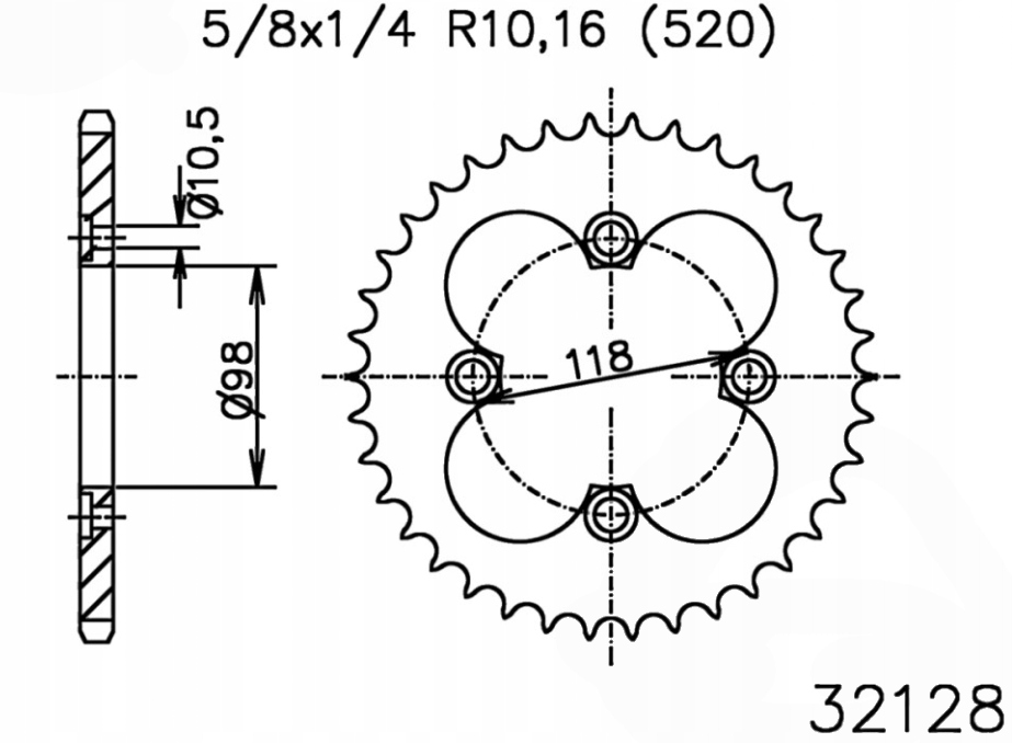 Zadní ozubené kolo Esjot 34-42Z Can-am Ds 450 X-xc 09
