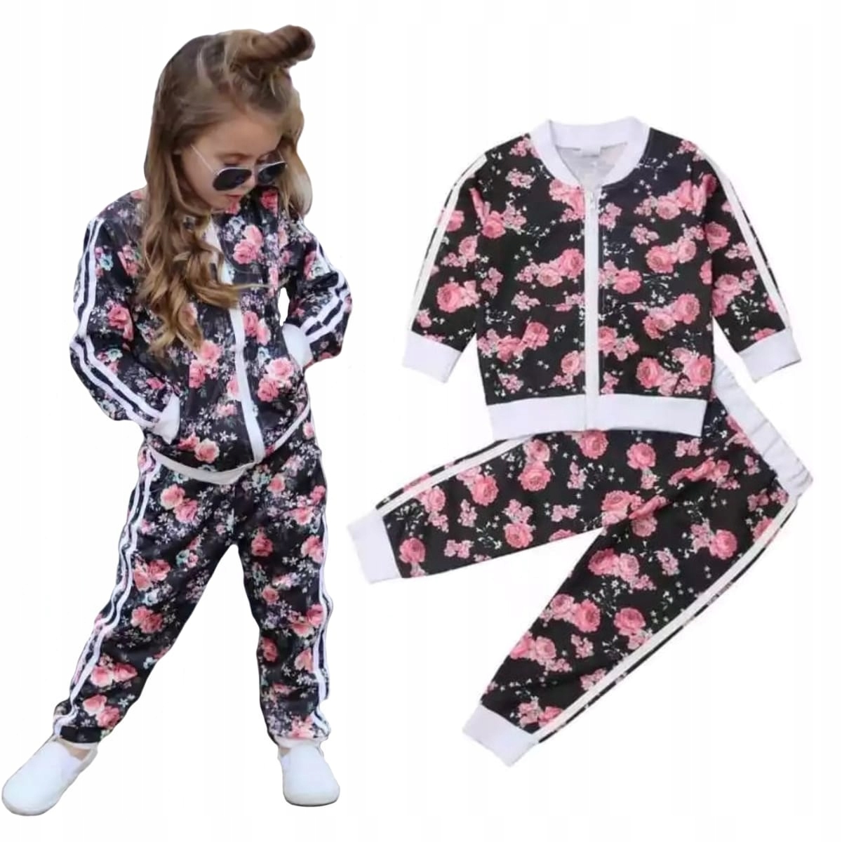 

Dres kwiaty bluza rozpinana spodnie 116 wiosna