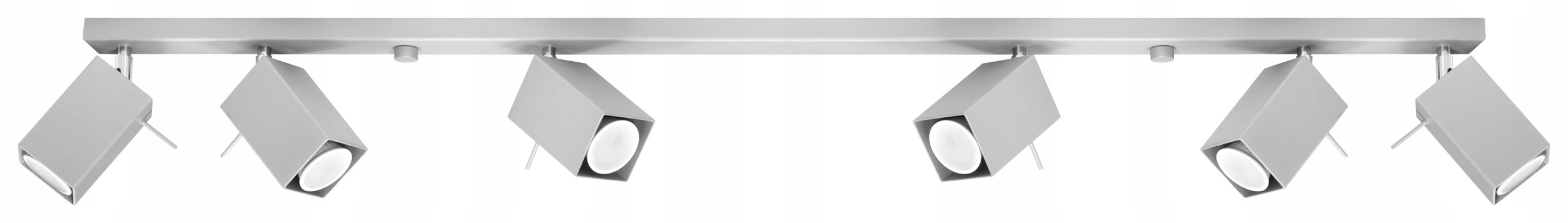 LAMPA SUFITOWA PLAFON SQUARE 6L SZARY GU10 LISTWA DO KORYTARZA HOL LED