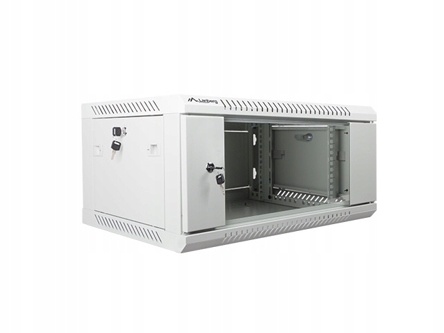 Skriňa 19'' 4U 600X450 mm sivá (sklenené dvere)