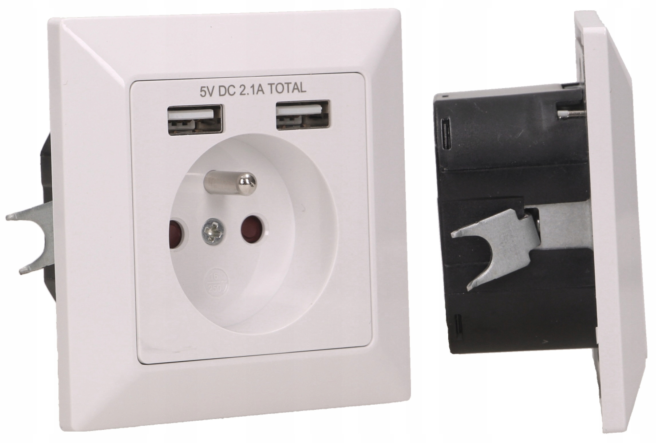 

Gniazdko Elektryczne Podtynkowe 230V 2x Usb 2.1A