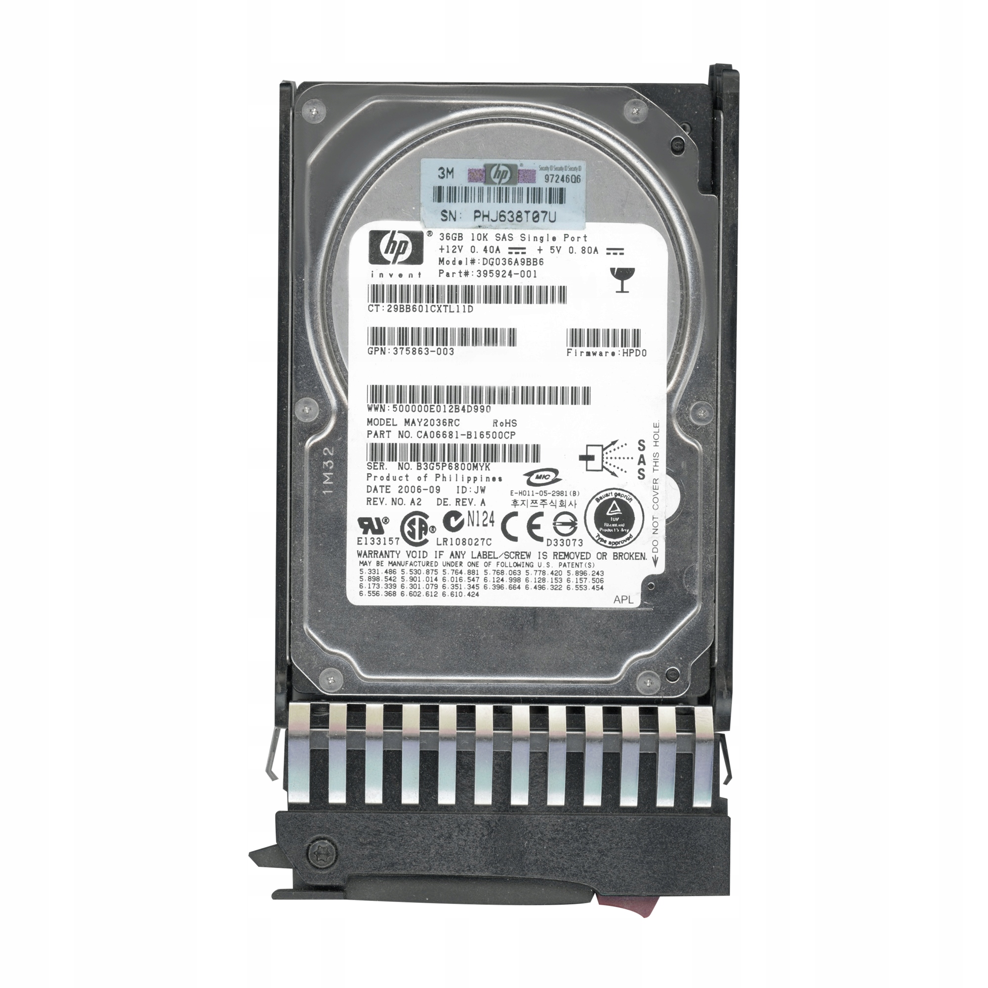 

Hp 395924-001 36GB 10K Sff Sas 3G 2.5'' DG036A9BB6