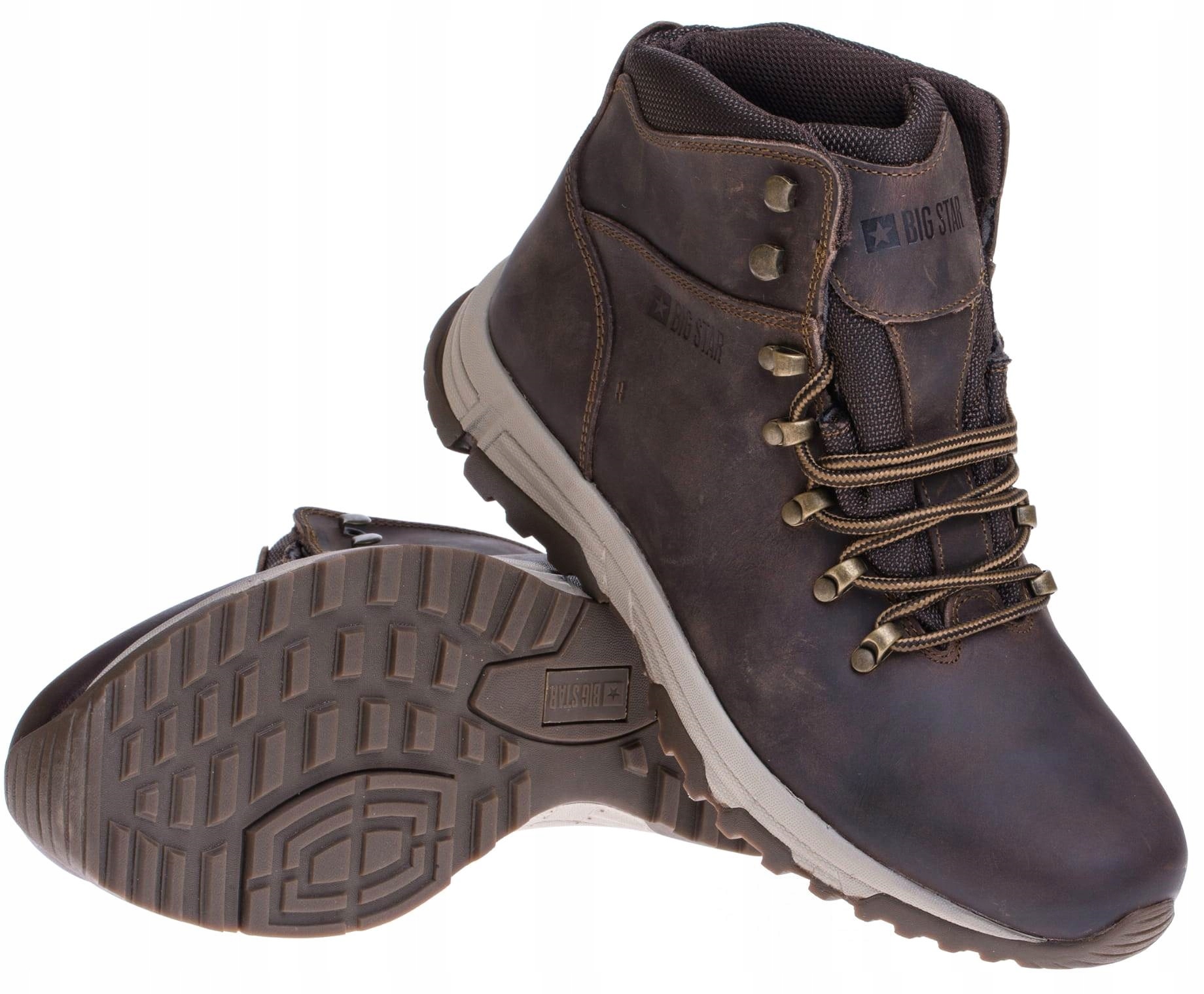 

Big Star Buty męskie skórzane brązowe EE174200