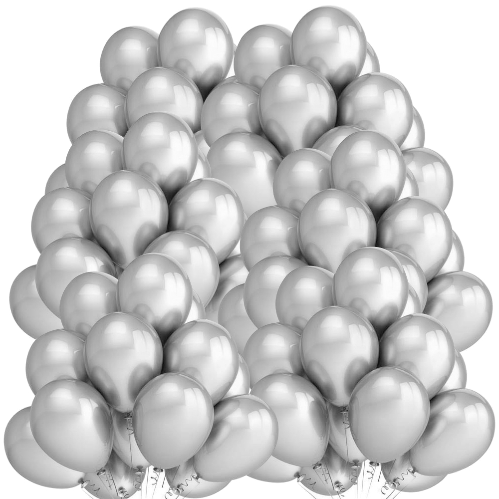 

Balony Metaliczne ślub Urodziny 100 szt Srebrne
