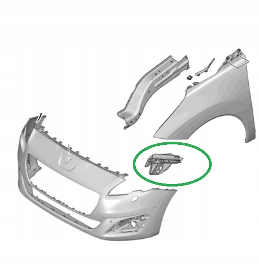 SLIZG WSPORNIK ZDERZAKA Przod Lewy PEUGEOT 3008 OE Installation side Front