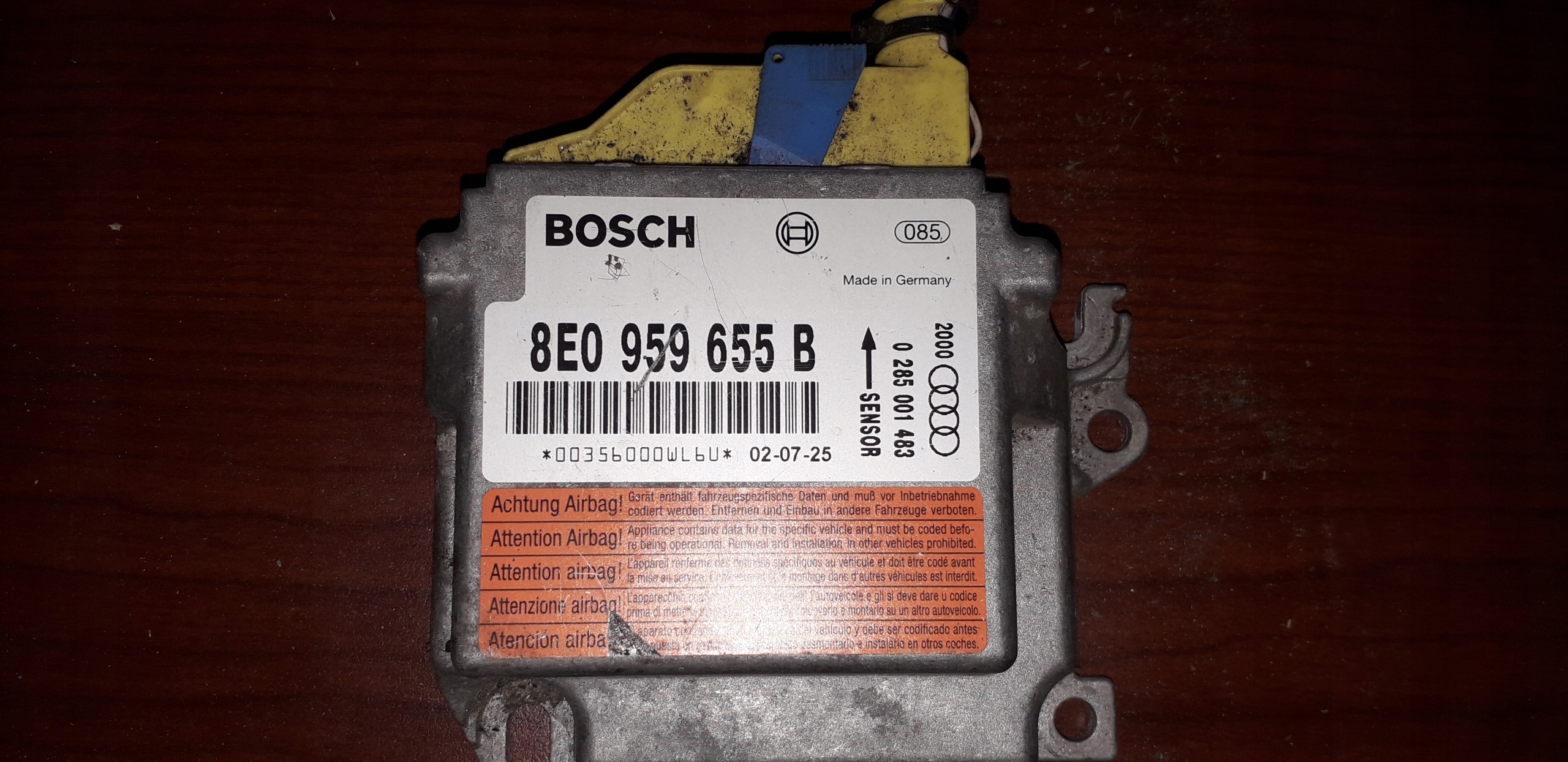 SENSOR PODUSZEK 8E0959655B AUDI A4