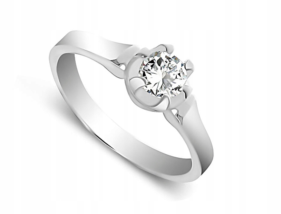 

Subtelny Pierścionek Biała Cyrkonia Srebro 925 r18