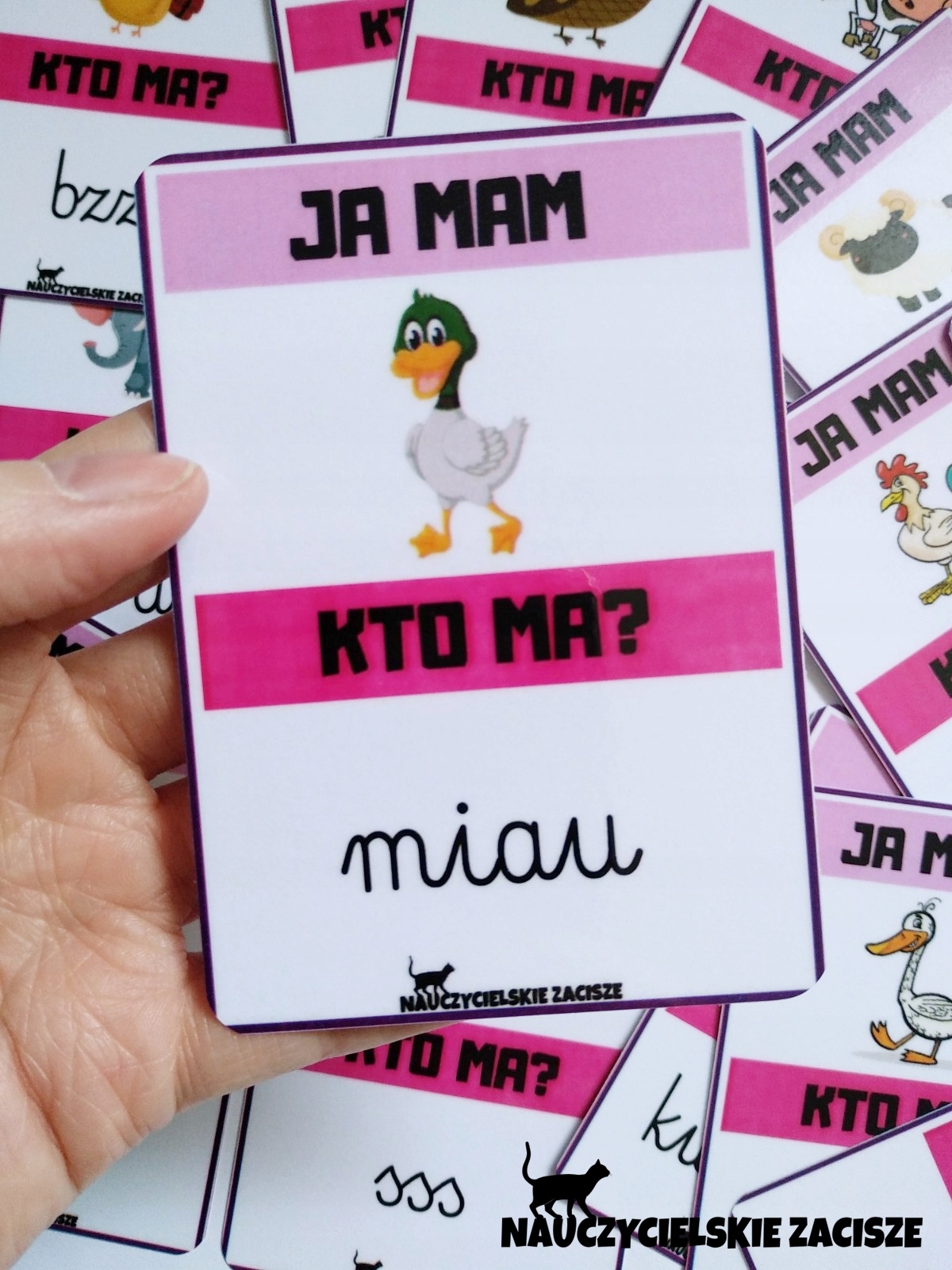 JA MAM, KTO MA? | Onomatopeje Zwierzęta | gra dydaktyczna | 24 karty Autor Klaudia Deptała
