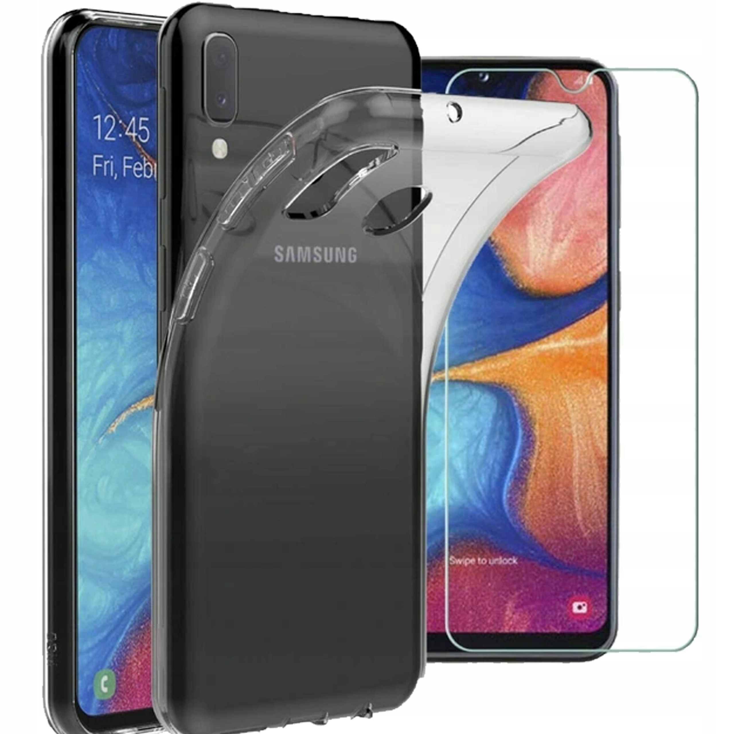 Slim CASE CLEAR + Стеклянный чехол для Samsung Galaxy A20E