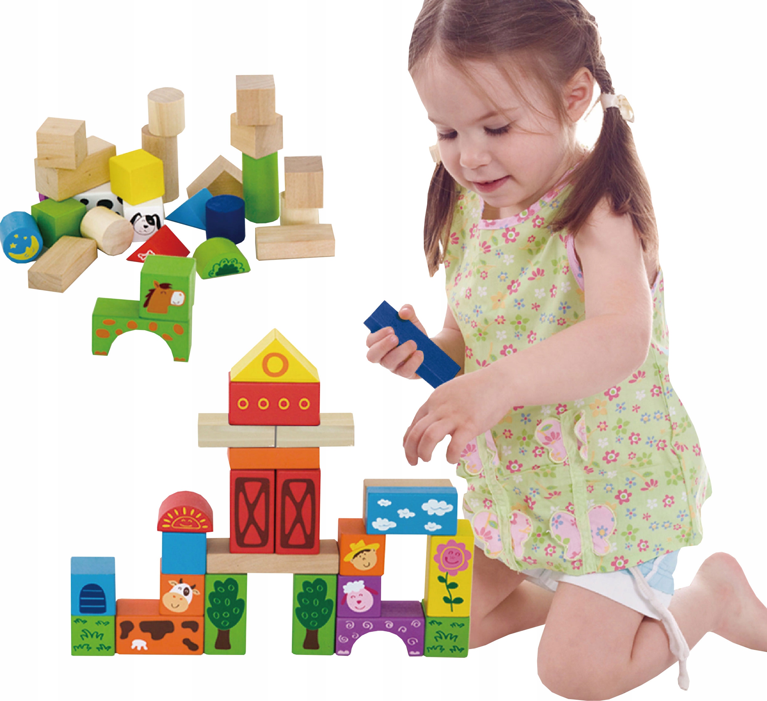 

Viga Toys Klocki Drewniane Edukacyjne Farma 50 el