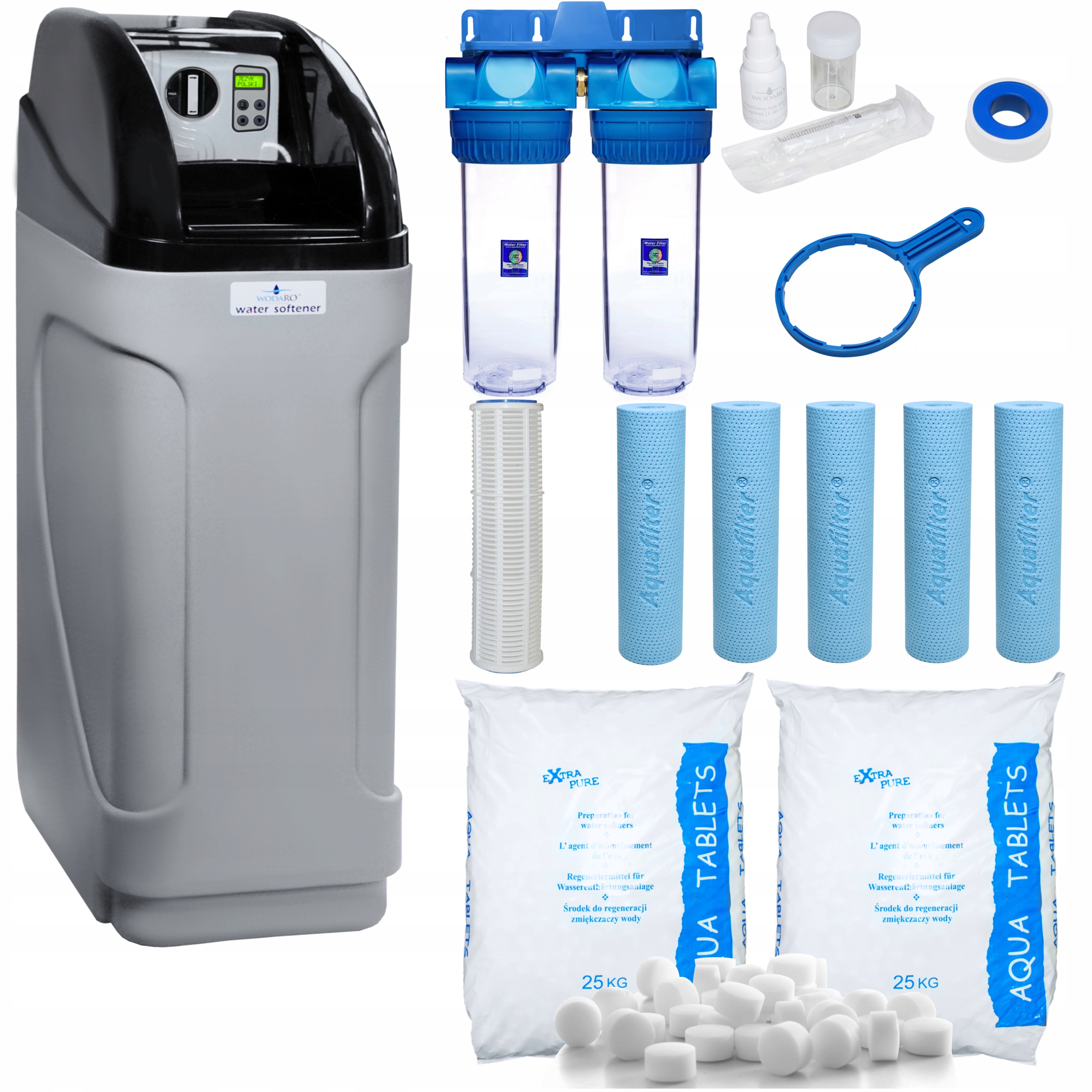 

Zmiękczacz Wody 20L Bnt + Filtr Wstępny Sól Tester