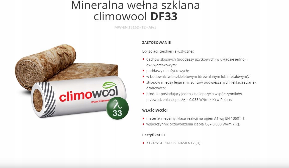 Wełna mineralna Climowool 033 15 cm Marka inna