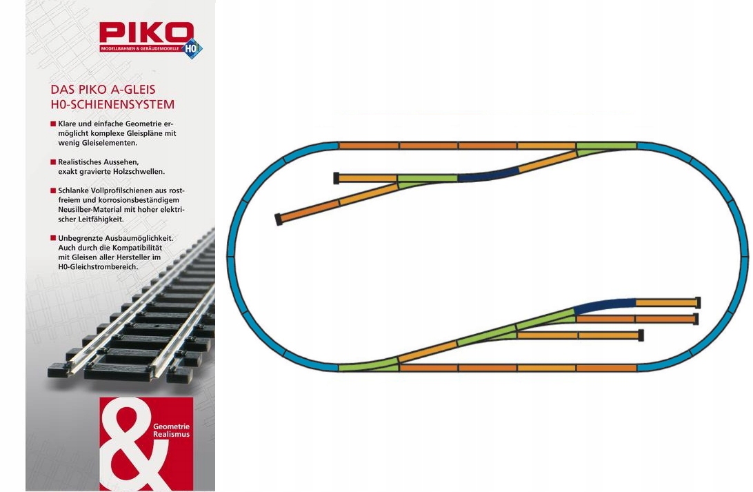 Piko A-Gleis Sada modelových drah A+d 55300 55330 Schéma Nádraží