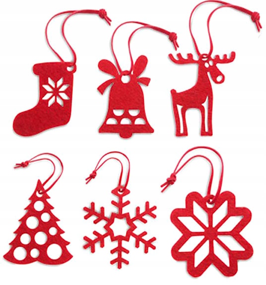 

Kpl. 6 Zawieszek Na Choinkę filc