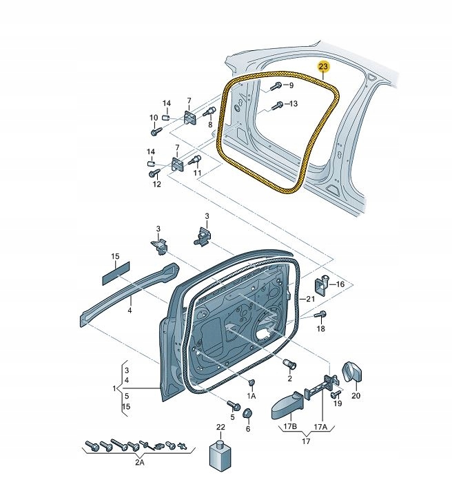 USZCZELKA DRZWI PRZOD WEWNETRZNA AUDI A4 B8 RS4 Part number 8K0831721H