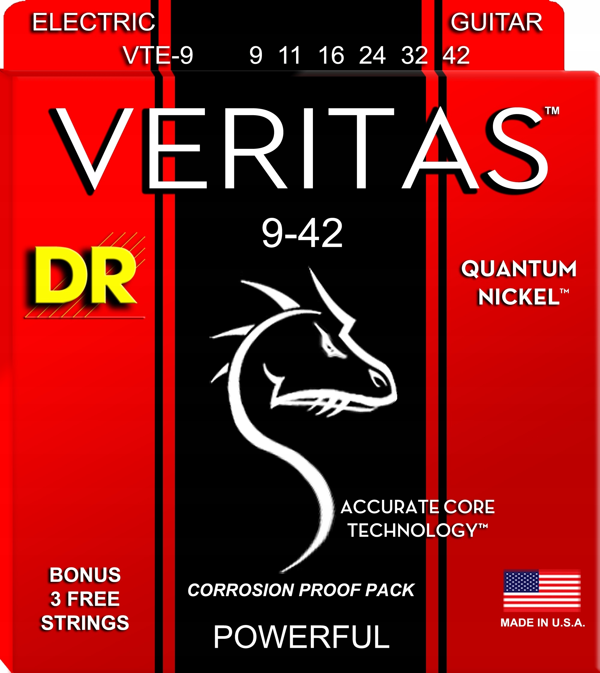 Dr Vte 9-42 Veritas Struny Gitara Elektryczna