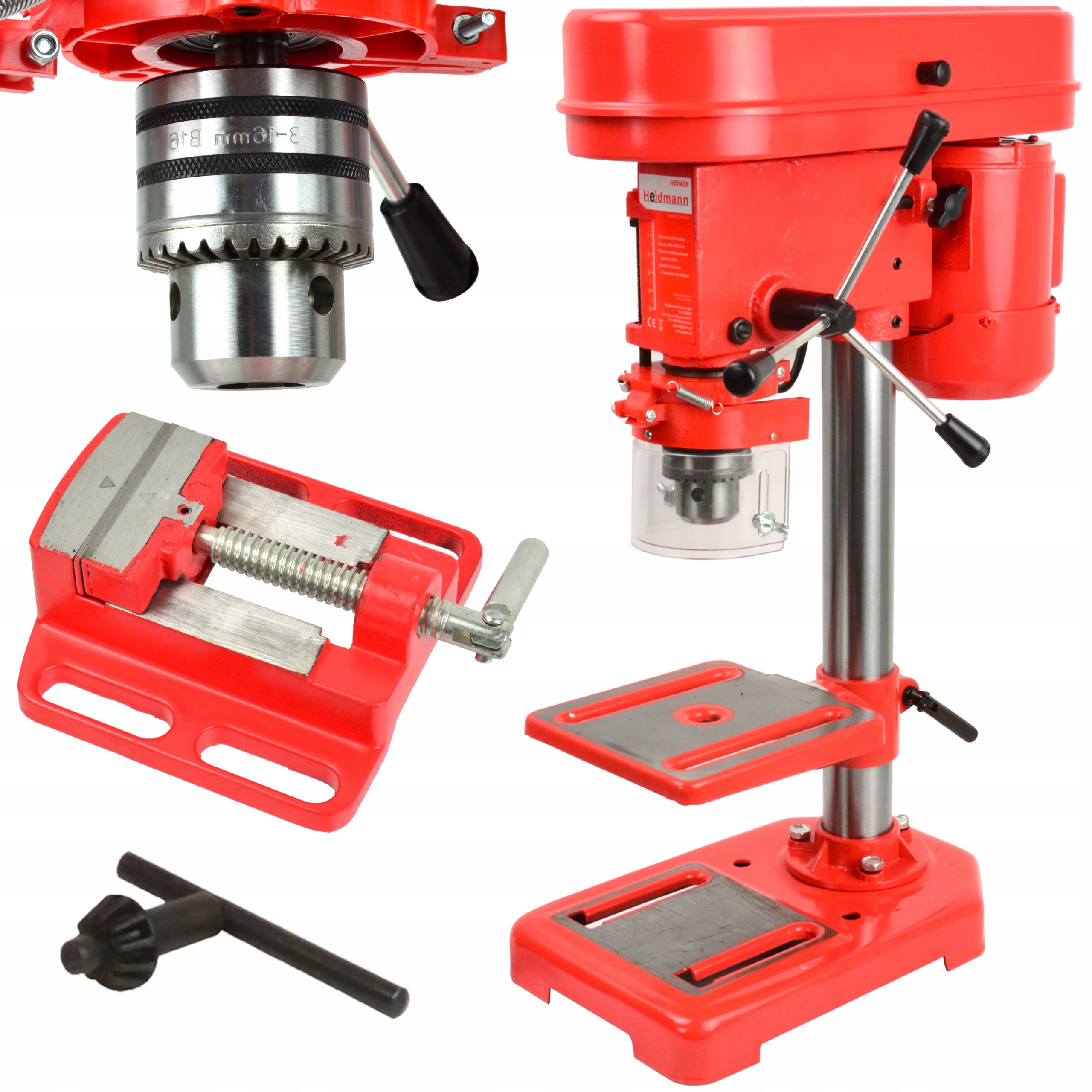 

Wiertarka Stołowa Kolumnowa 1550W 16MM B16 Imadło