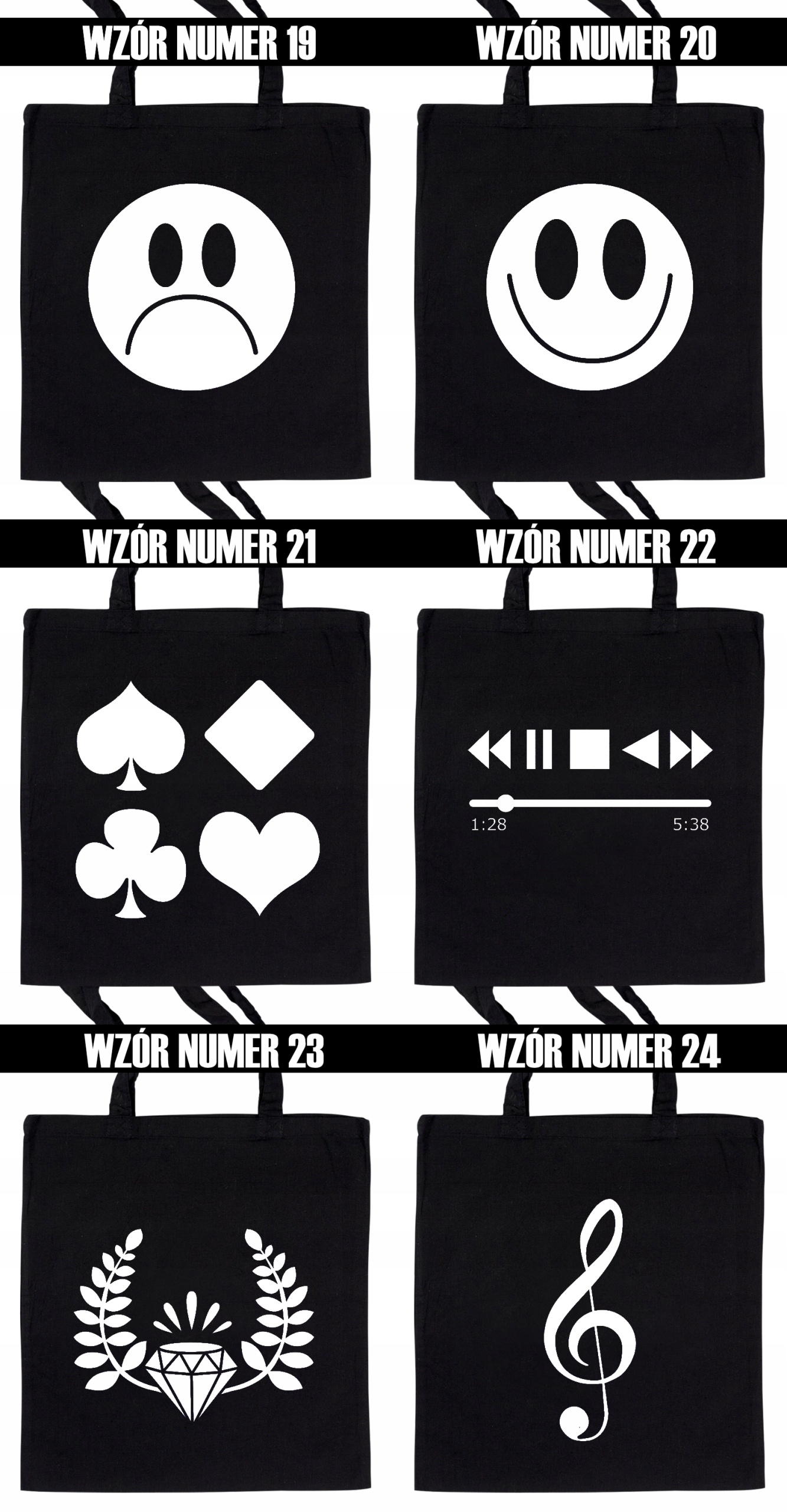 CZARNA TORBA BAWEŁNIANA NA ZAKUPY NADRUK PREZENT Styl miejski