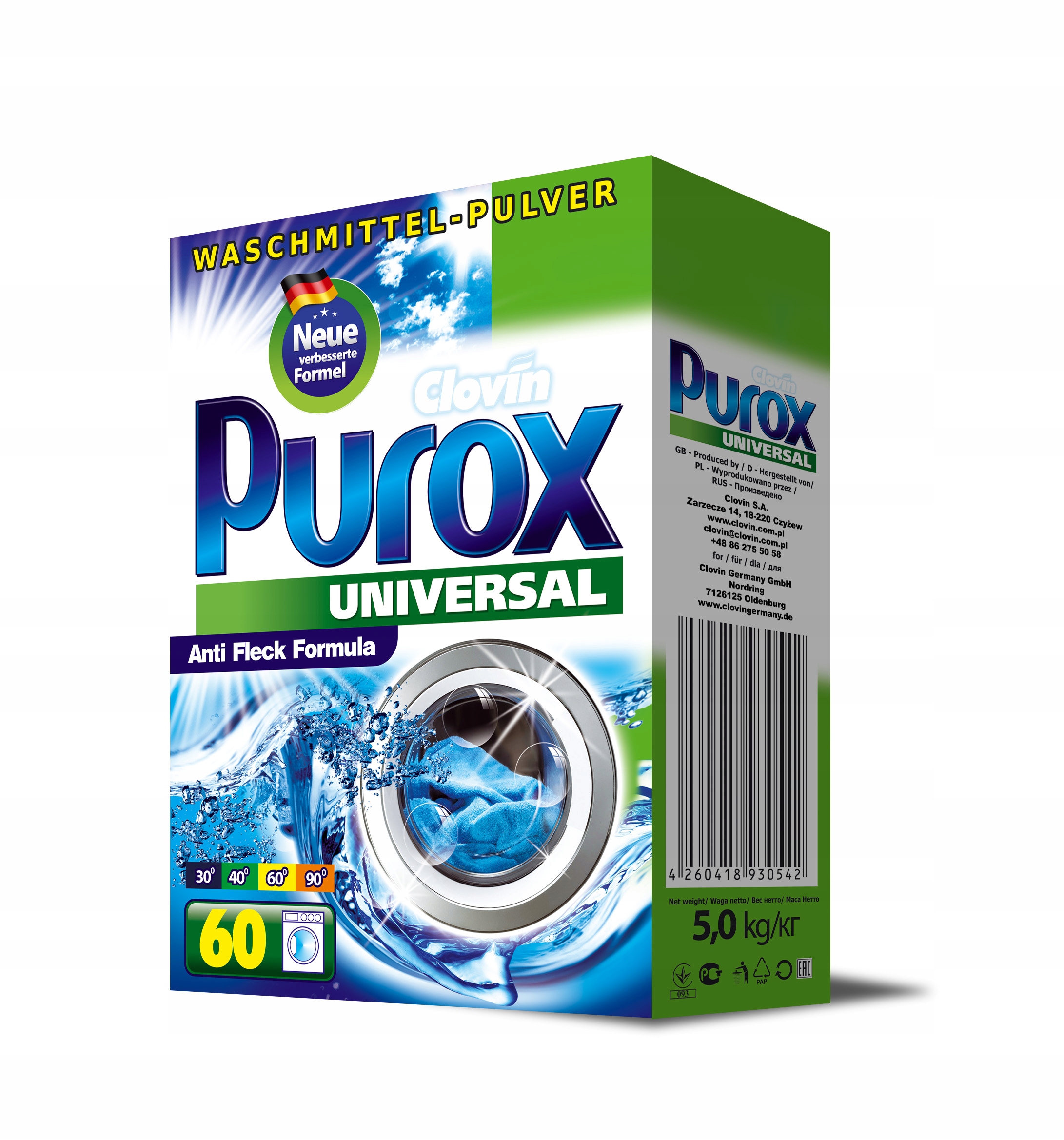 

Clovin Purox 5 kg Proszek do prania Uniwersalny