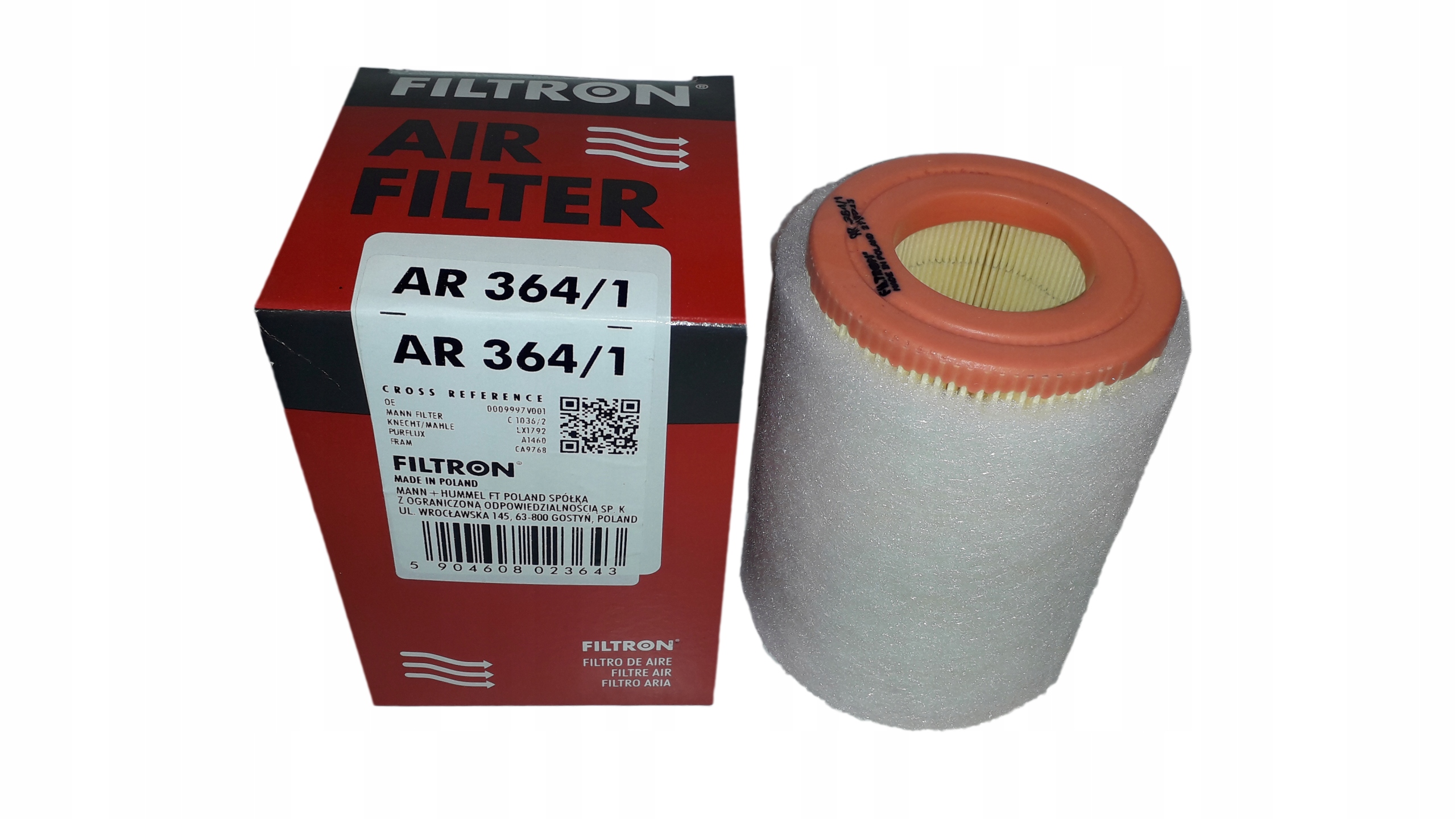 FILTR POWIETRZA AR364/1 SMART 0.6 0.8 DCI 97>