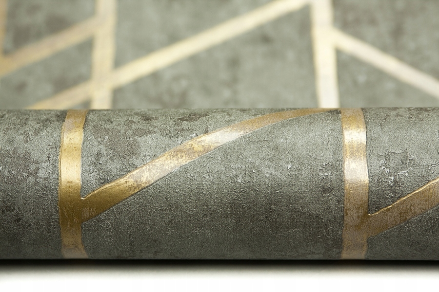 TAPETA -dekoracyjny TYNK ze ZŁOTĄ GRAFIKĄ Marka AS