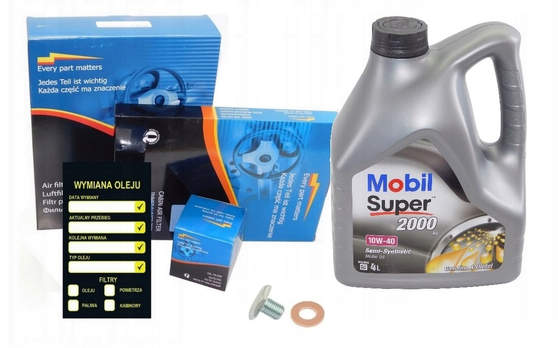 Фильтры + масло mobil 10W40 FORD Fiesta 6 VI 1.4 TDCi