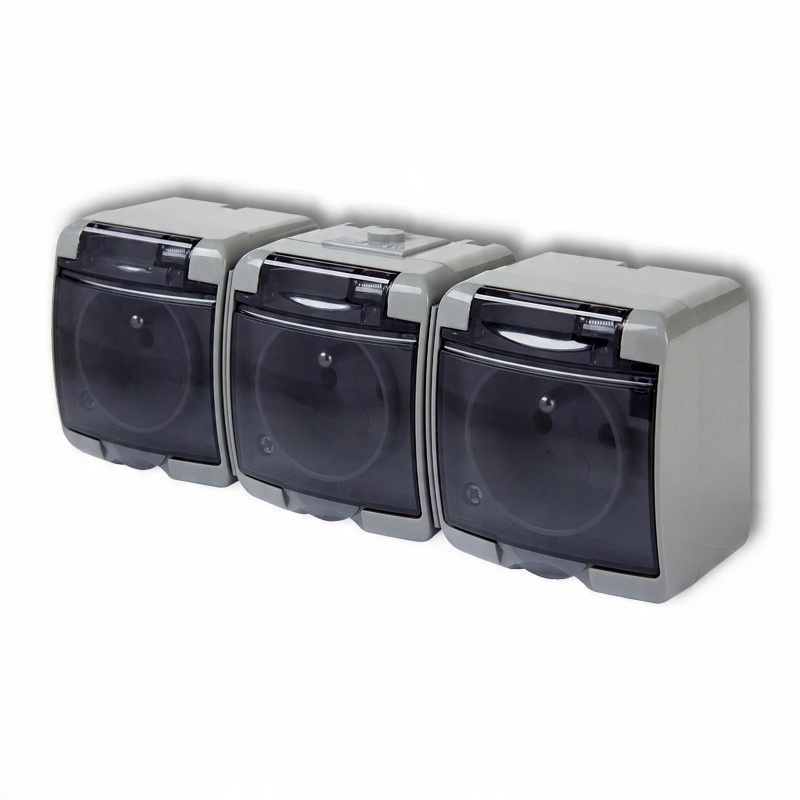 

Gniazdo herm potrój 3x2P+Z Popiel Junior 10GHE-3d