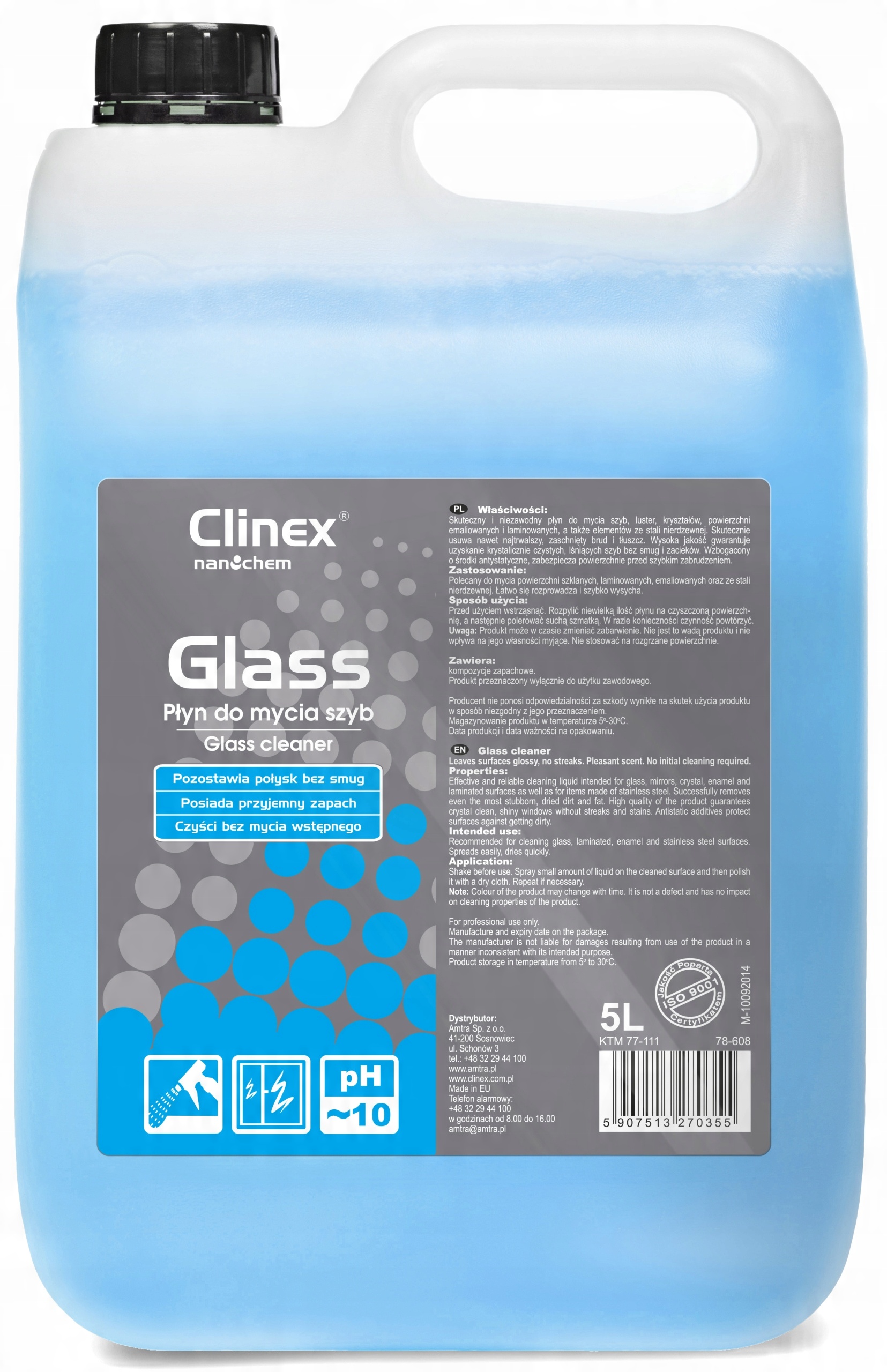 

Clinex Glass Płyn Do Mycia Szyb Luster - 5L