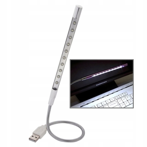 NOWOCZESNA LAMPKA DIODOWA LED ALUMINIUM USB LAPTOP Producent nieznany producent