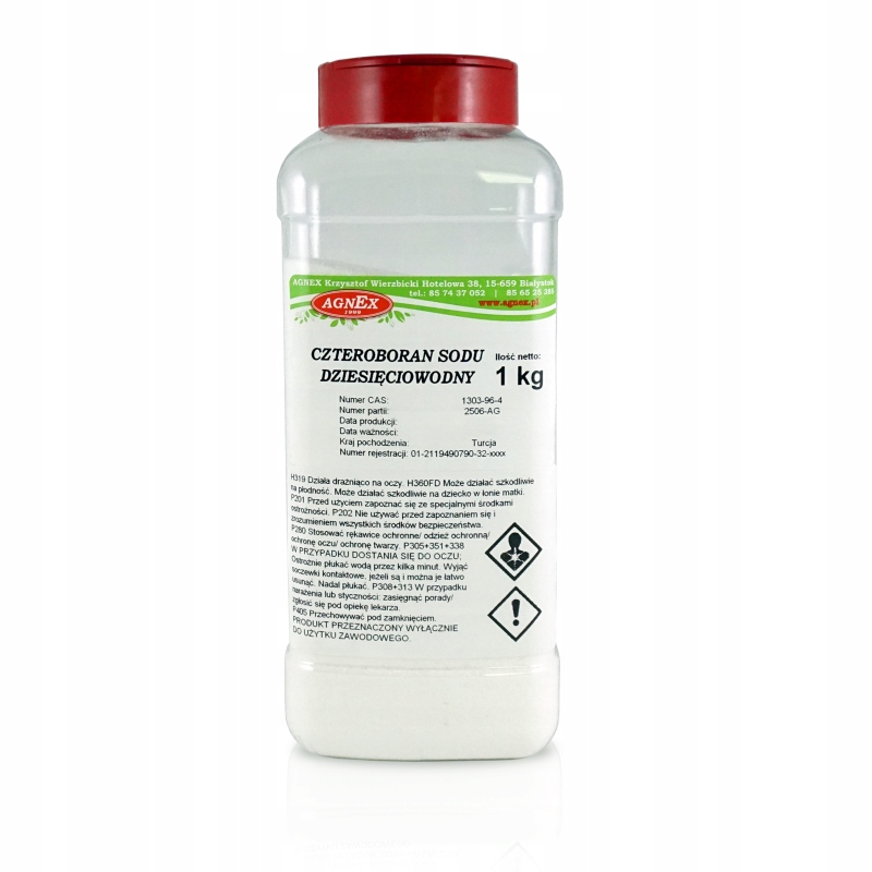 

Boraks Borax 1 kg czteroboran Sodu 99,9% Agnex