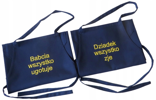 Dárek Den Babičky A Dědečka pro prarodiče 2 Zástěry s Výšivkou a nápisem jméno