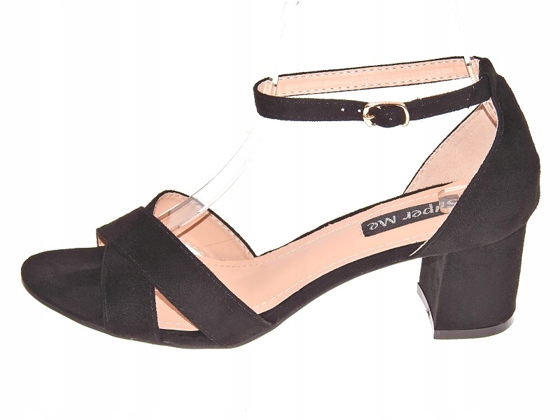 

Zamszowe Sandałki Słupek 8832 Black r.39