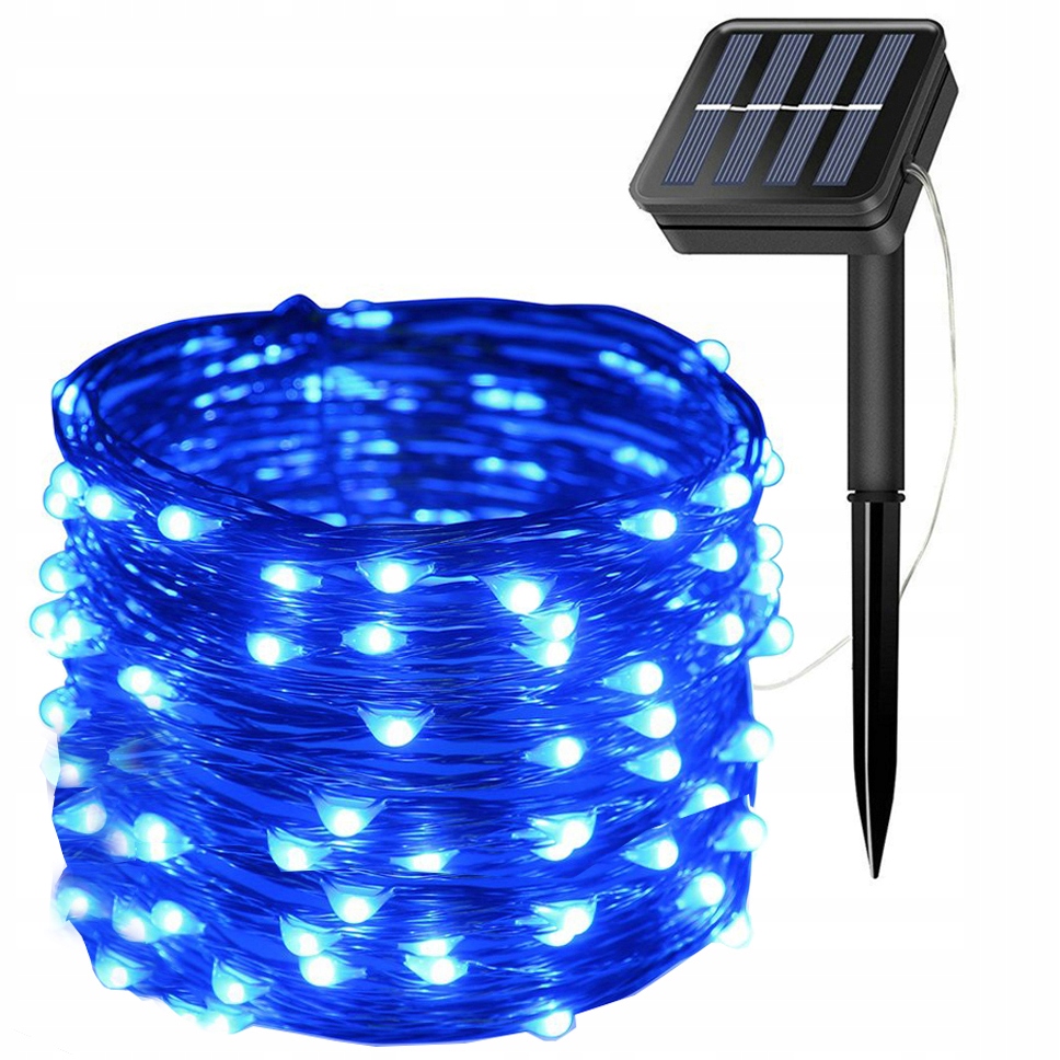 

100 Led 10 M Lampki Solarne Ogrodowe Żarówka Lampa