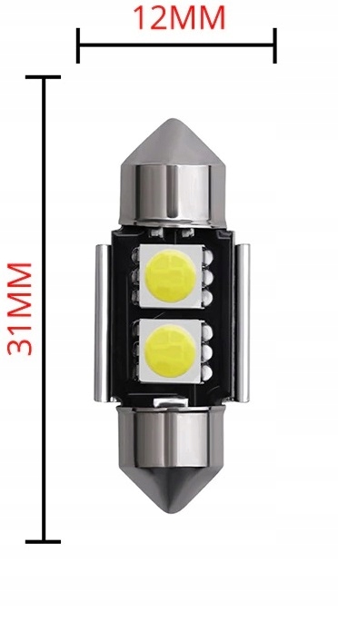 ŻARÓWKA LED 2 SMD 5050 C3W C5W C10W C18W RURKA CANBUS BIAŁA 31mm EAN (GTIN) 5900009430059