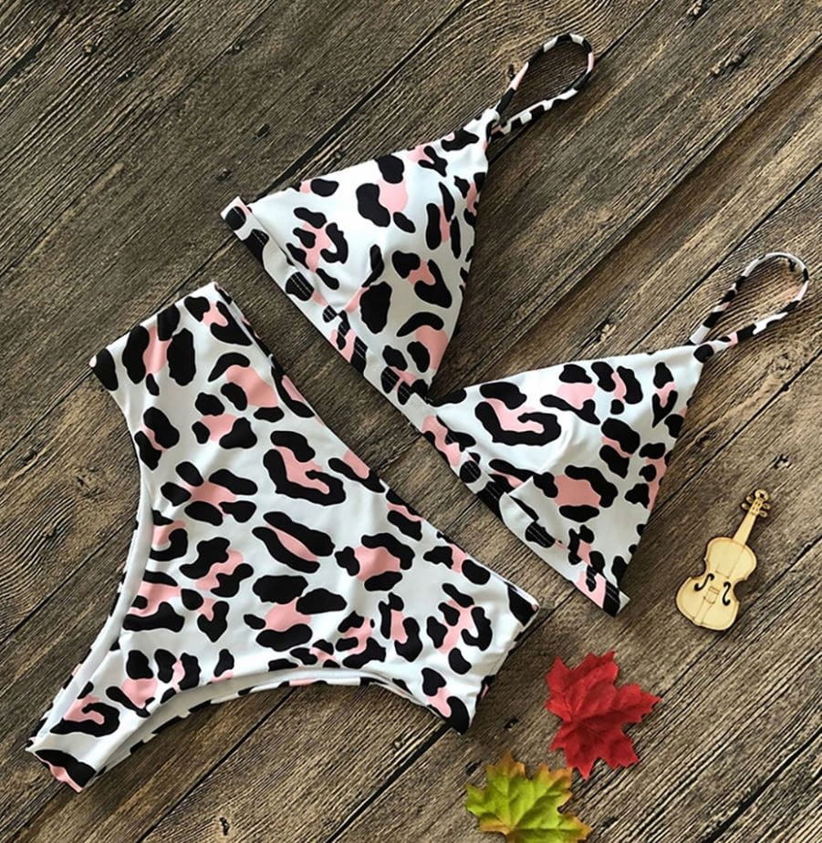 SEKSOWNY STRÓJ KĄPIELOWY DWUCZĘŚCIOWY SNAKE PANTERKA BIKINI WYSOKI STAN M Marka SNM